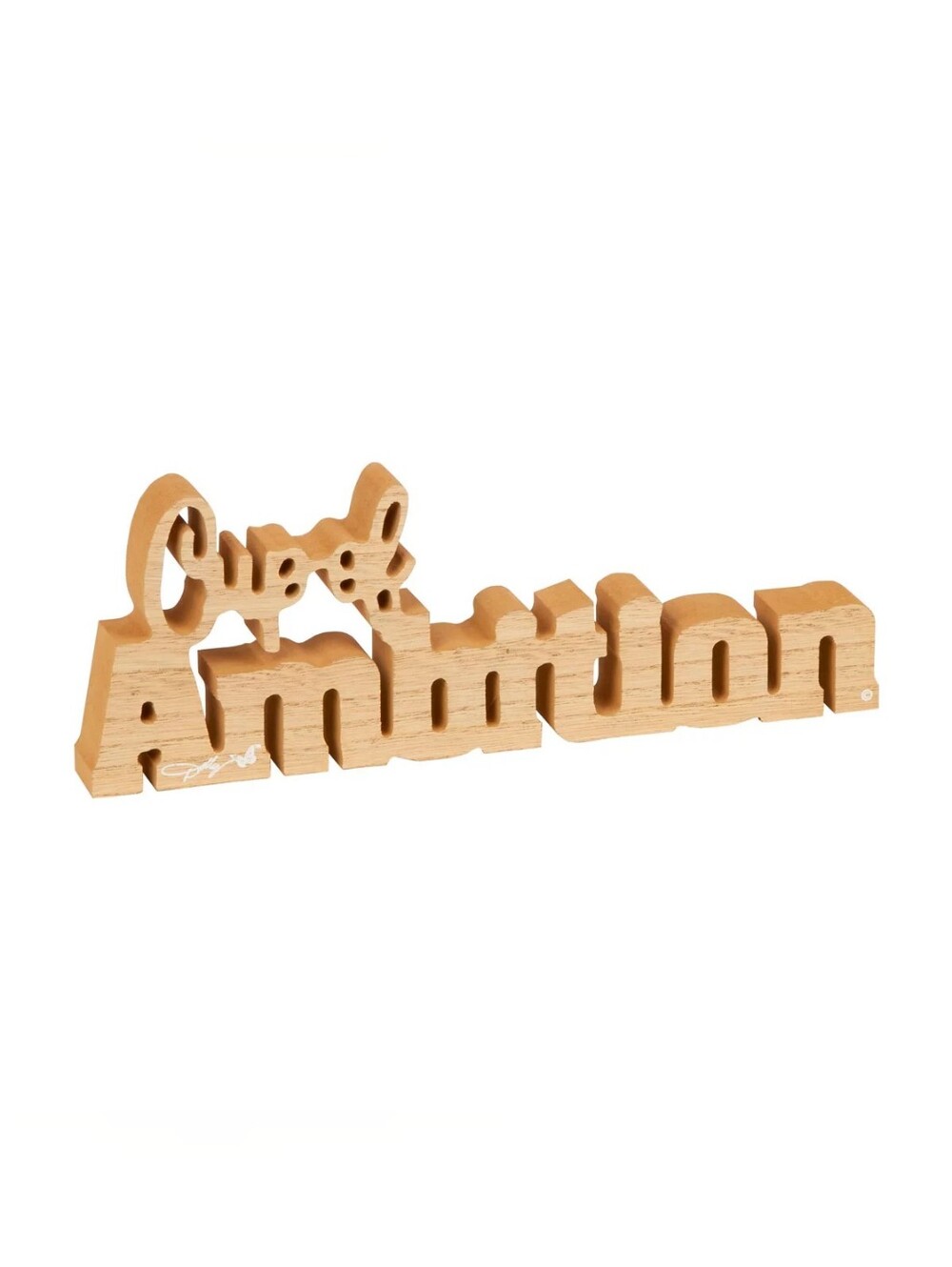 DOLLY 'Cup of Ambition' Script Wooden Accent in Tan